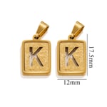 Gold color / 1 Piece Simple Fashionable Style Square Letter K Shape Titanium Steel  Gold Color Unisex Pendant Picture11